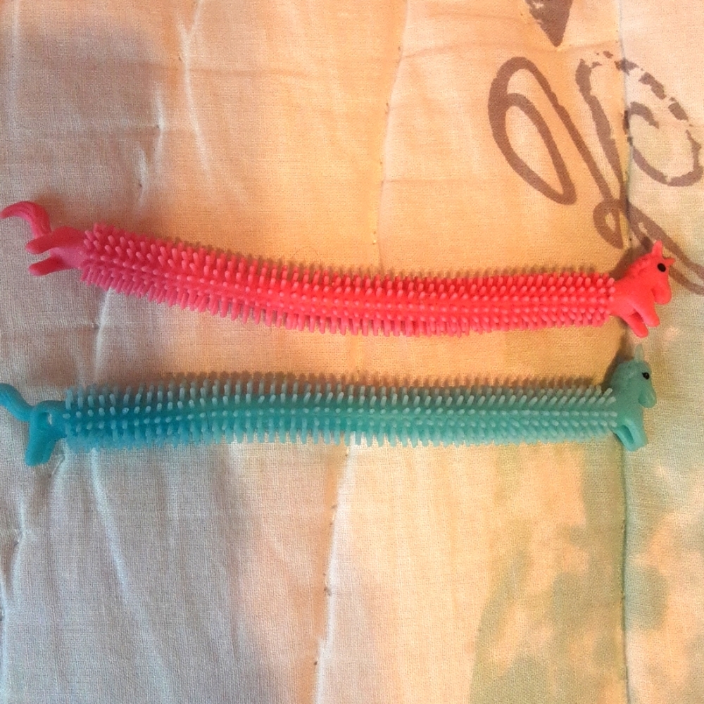 Blue, and pink textured unicorn monkey noodles🦄